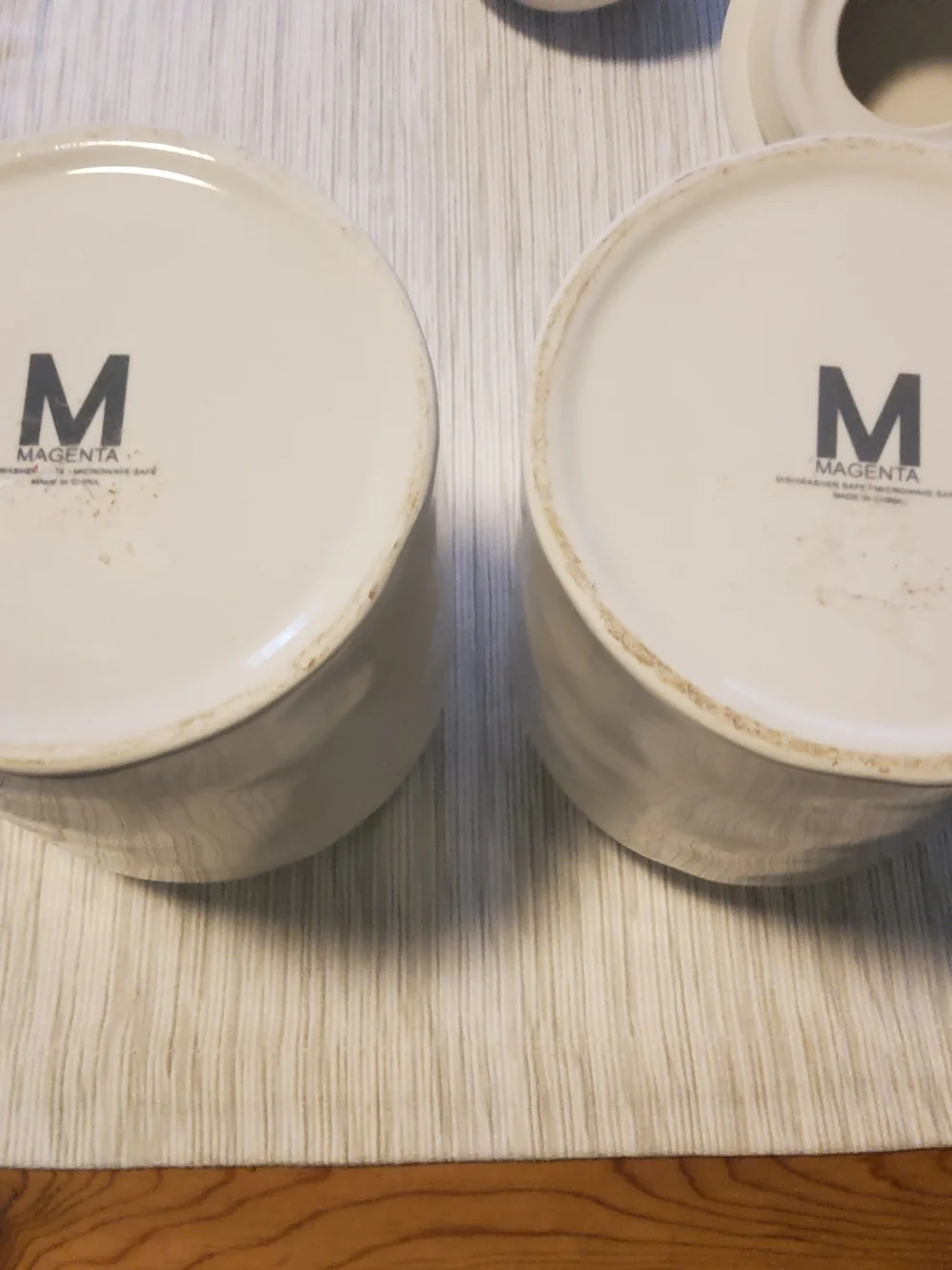 Rae Dunn White Ceramic Canisters with Turquoise Accent - Set of 2 